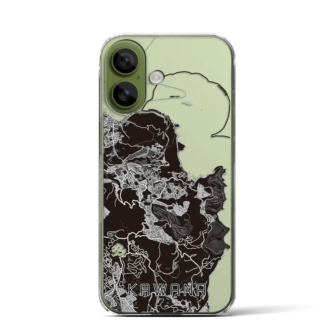 【川奈（静岡県）】地図柄iPhoneケース（クリアタイプ）モノトーン・iPhone 17 Pro Max 用