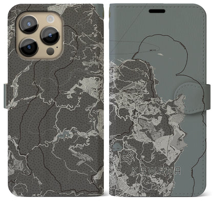 【川奈（静岡県）】地図柄iPhoneケース（手帳タイプ）モノトーン・iPhone 14 Pro Max 用