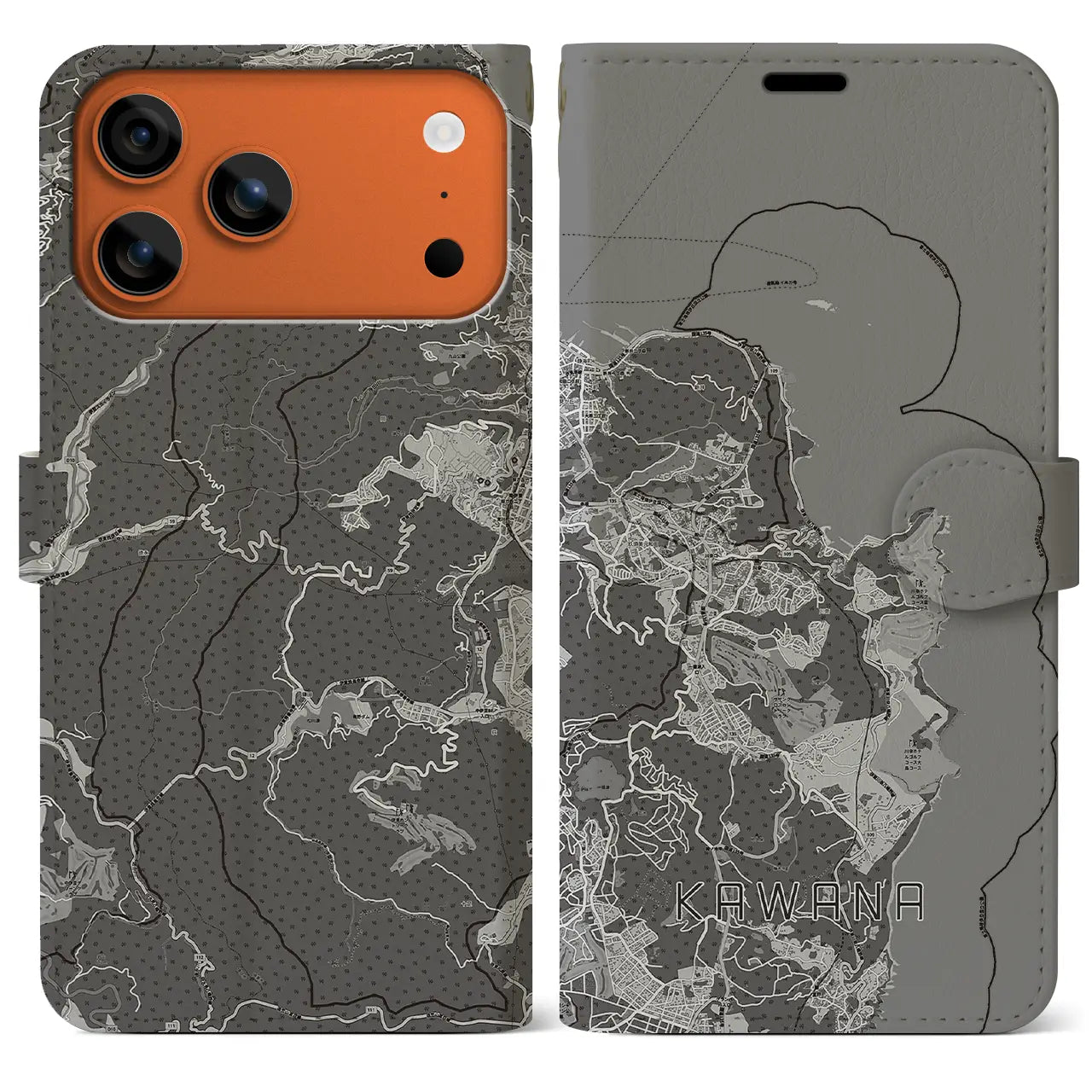 【川奈（静岡県）】地図柄iPhoneケース（手帳タイプ）