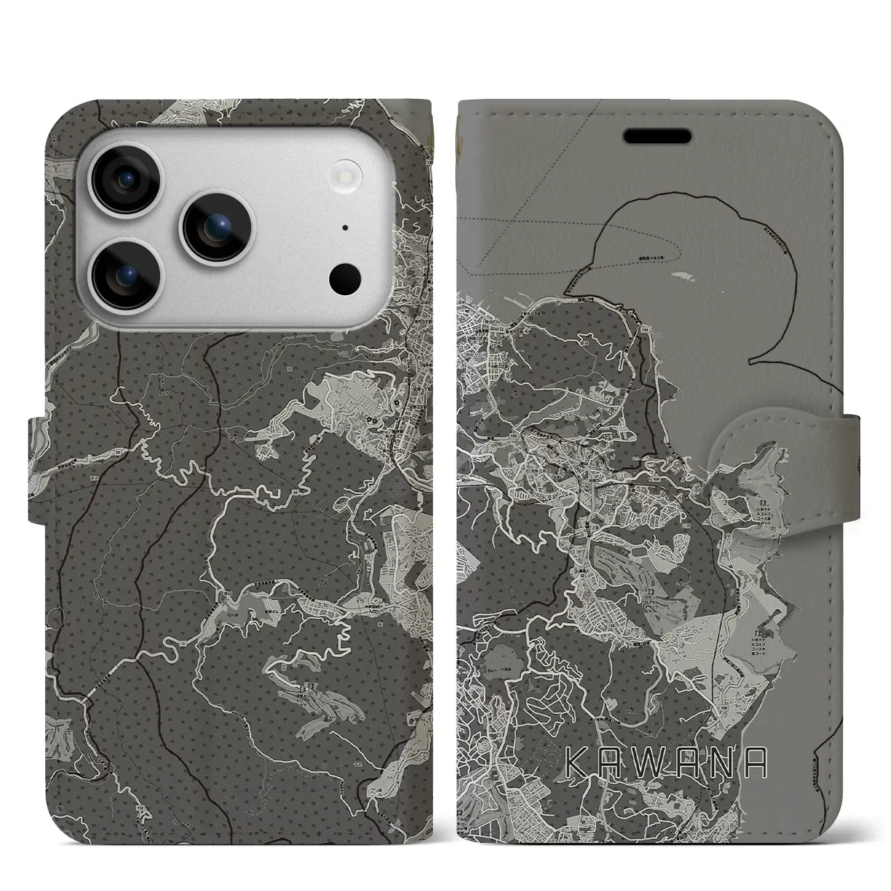 【川奈（静岡県）】地図柄iPhoneケース（手帳タイプ）