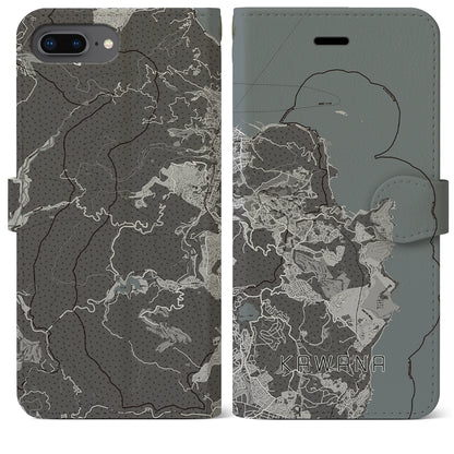 【川奈（静岡県）】地図柄iPhoneケース（手帳タイプ）モノトーン・iPhone 8Plus /7Plus / 6sPlus / 6Plus 用