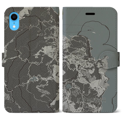 【川奈（静岡県）】地図柄iPhoneケース（手帳タイプ）モノトーン・iPhone XR 用