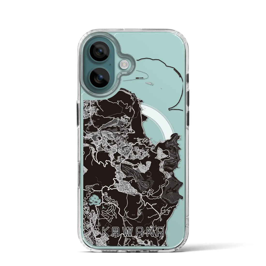 【川奈（静岡県）】地図柄iPhoneケース（MagSafeタイプ）モノトーン・iPhone 16 Pro 用