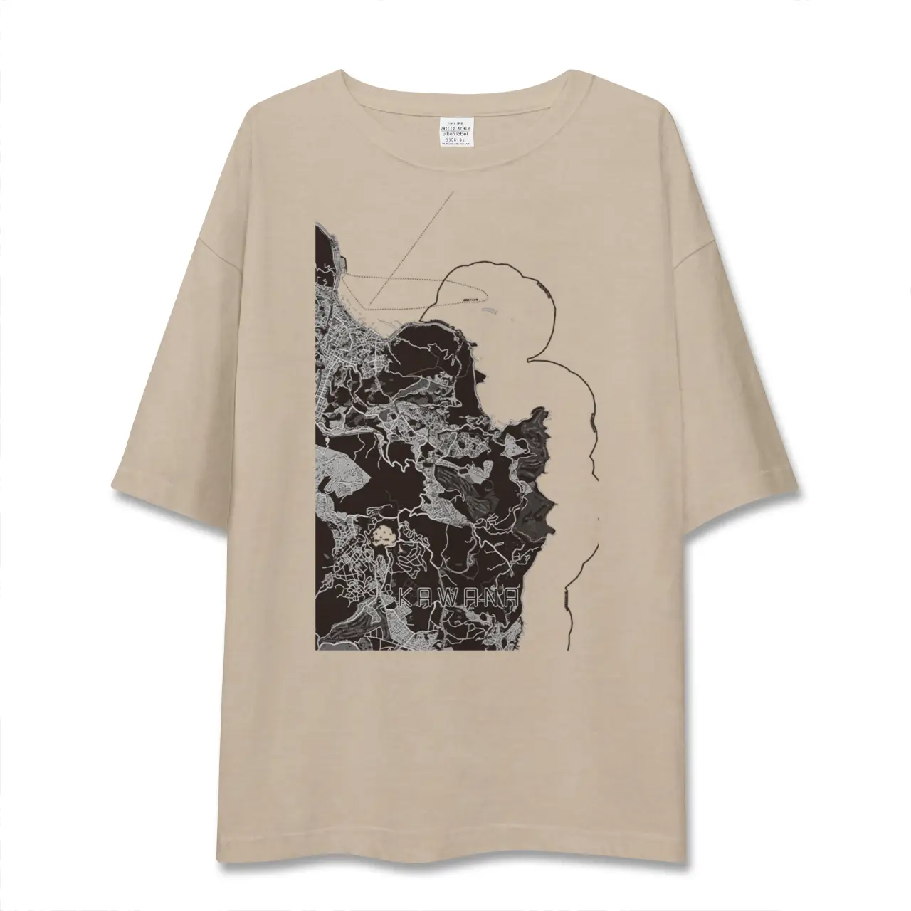 【川奈（静岡県）】地図柄ビッグシルエットTシャツ