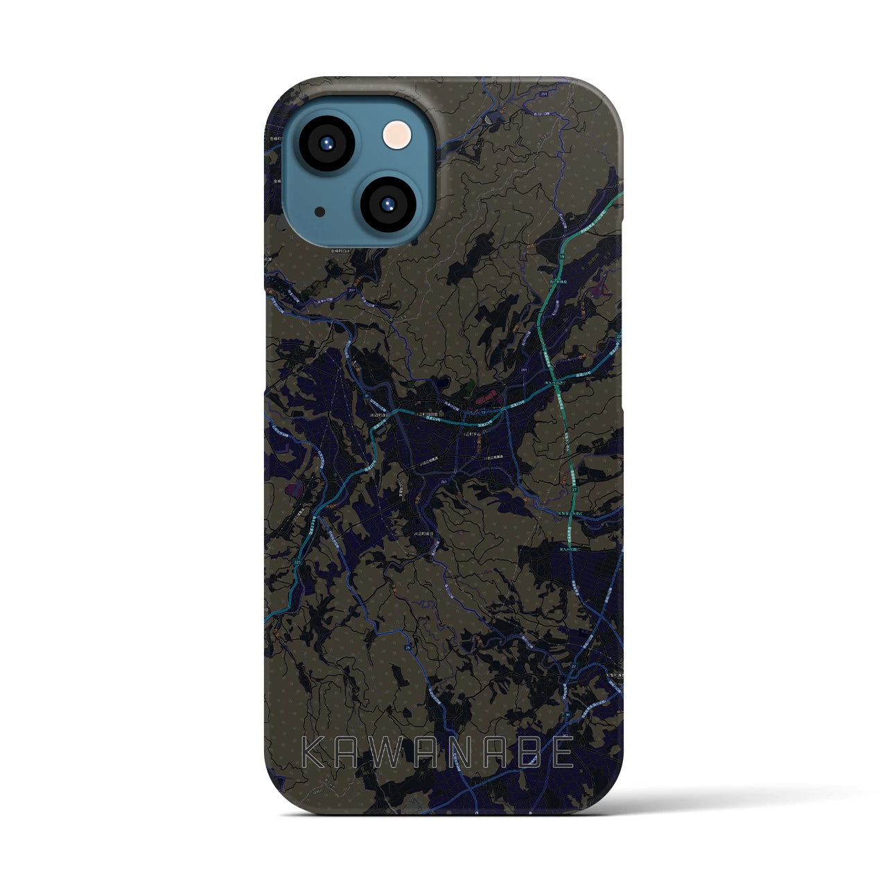 【川辺（鹿児島県）】地図柄iPhoneケース（バックカバータイプ）