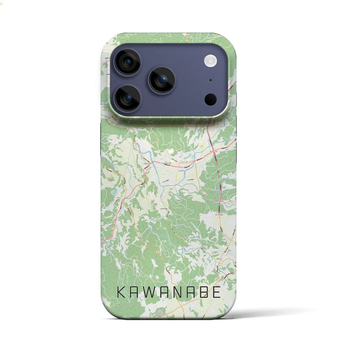 【川辺（鹿児島県）】地図柄iPhoneケース（バックカバータイプ）ナチュラル・iPhone 17 Pro Max 用