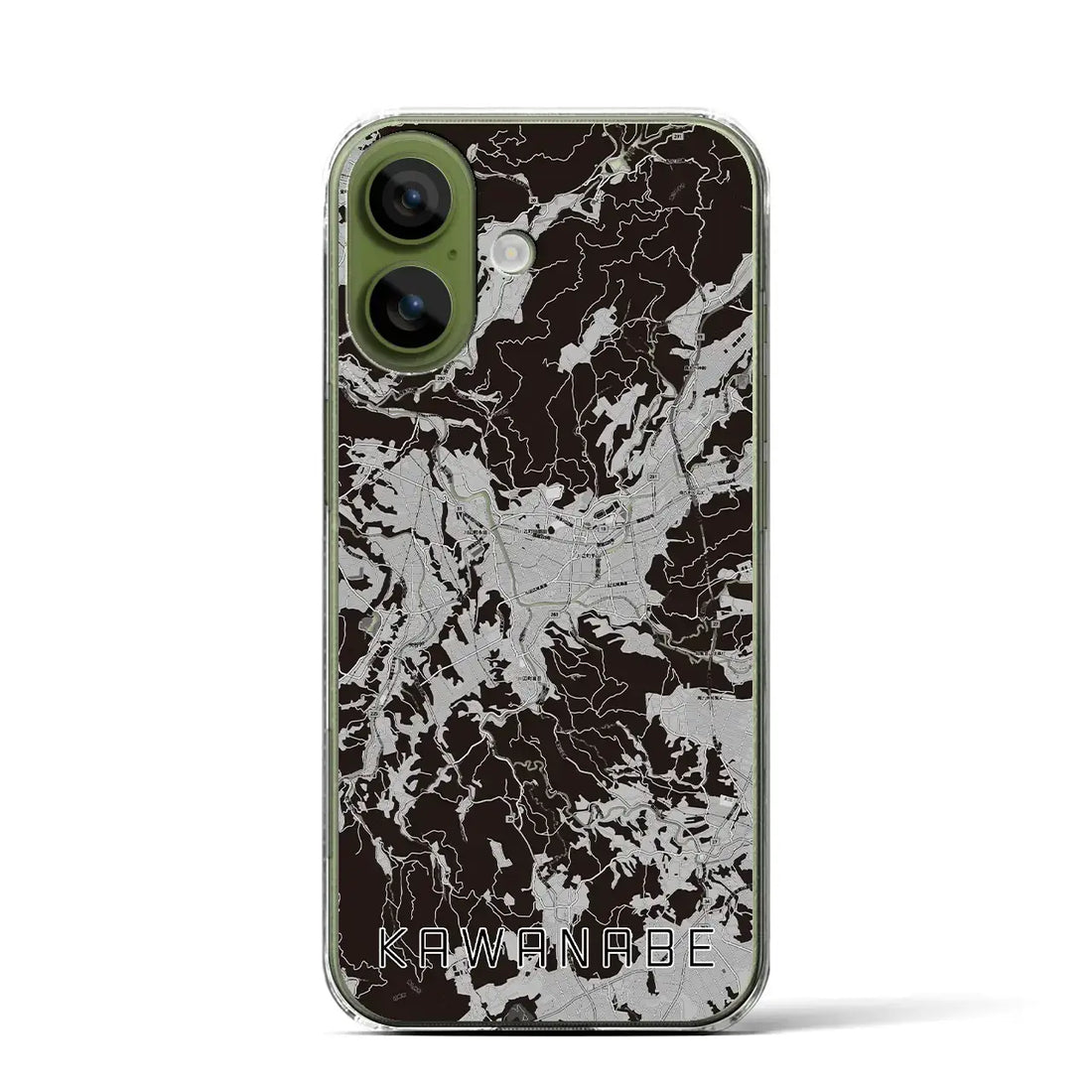 【川辺(鹿児島県)】地図柄iPhoneケース(クリアタイプ)モノトーン・iPhone 17 Pro Max 用