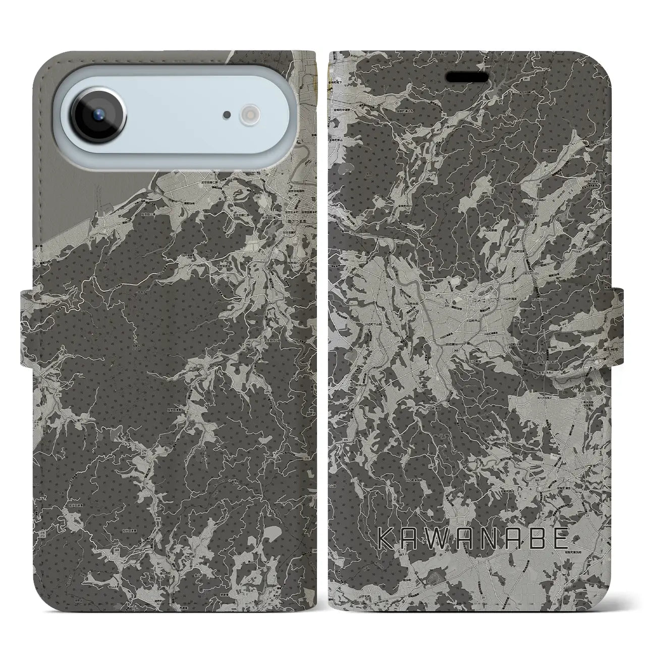 【川辺（鹿児島県）】地図柄iPhoneケース（手帳タイプ）