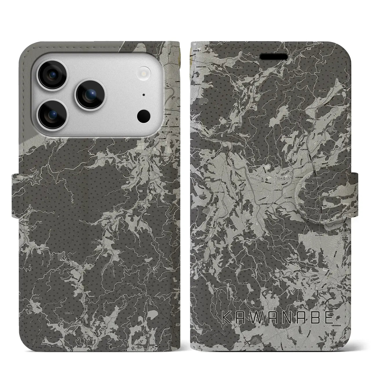 【川辺（鹿児島県）】地図柄iPhoneケース（手帳タイプ）