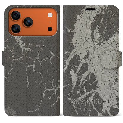 【川西（山形県）】地図柄iPhoneケース（手帳タイプ）