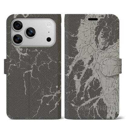 【川西（山形県）】地図柄iPhoneケース（手帳タイプ）