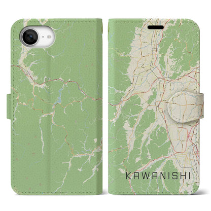 【川西（山形県）】地図柄iPhoneケース（手帳タイプ）