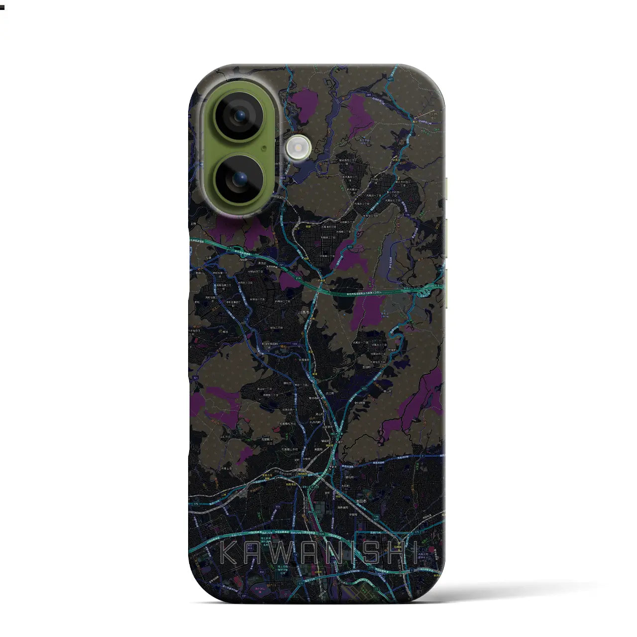 【川西（兵庫県）】地図柄iPhoneケース（バックカバータイプ）