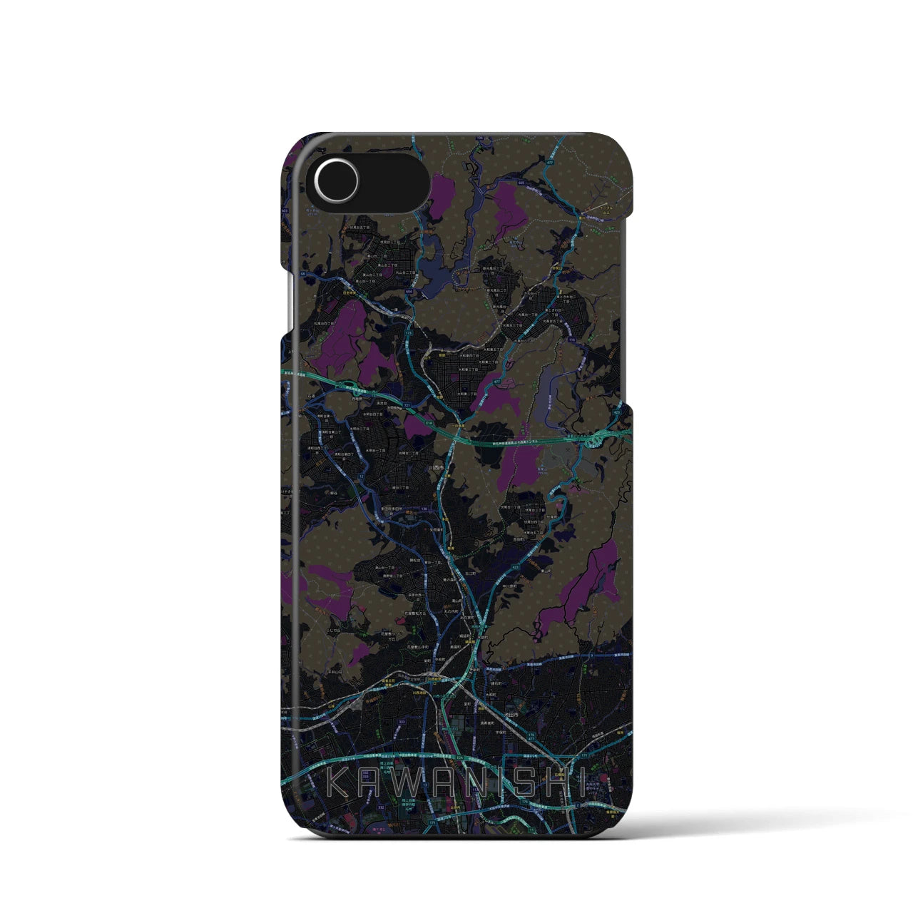 【川西（兵庫県）】地図柄iPhoneケース（バックカバータイプ）