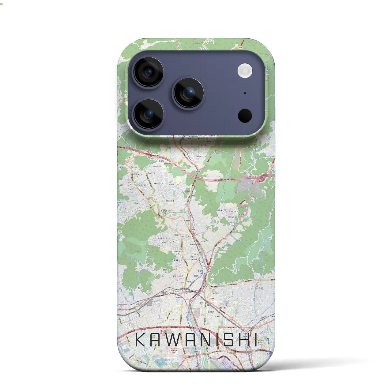 【川西（兵庫県）】地図柄iPhoneケース（バックカバータイプ）