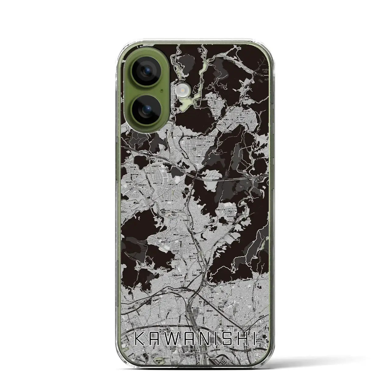 【川西（兵庫県）】地図柄iPhoneケース（クリアタイプ）