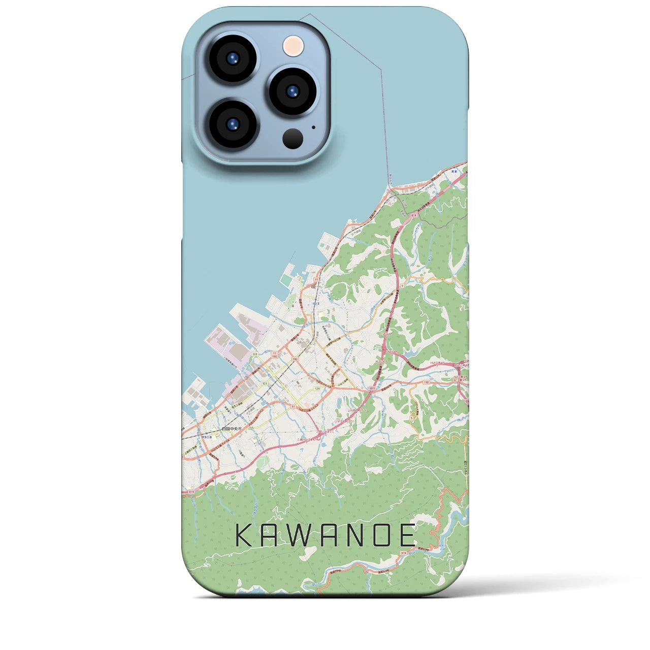 【川之江（愛媛県）】地図柄iPhoneケース（バックカバータイプ）