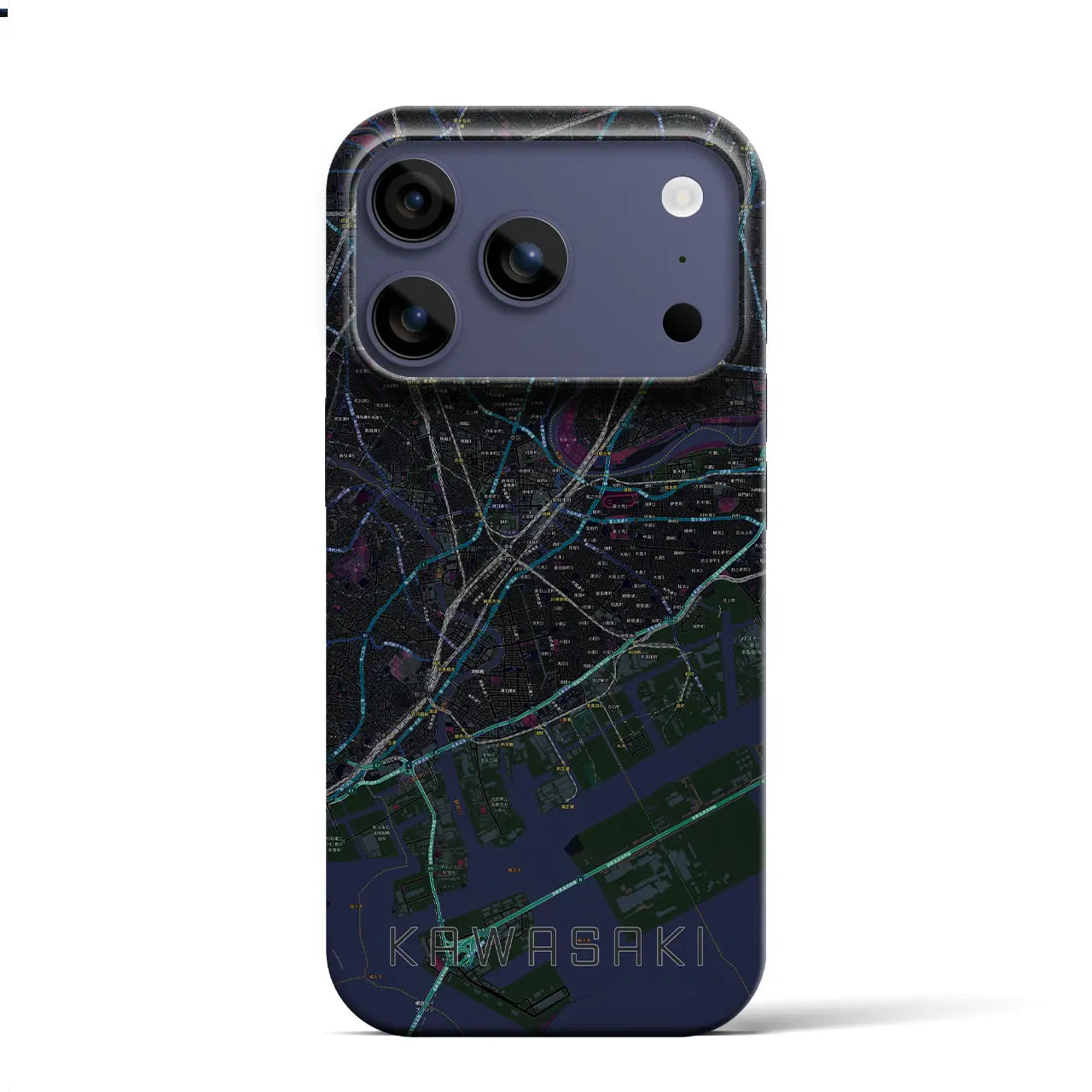 【川崎（神奈川県）】地図柄iPhoneケース（バックカバータイプ）