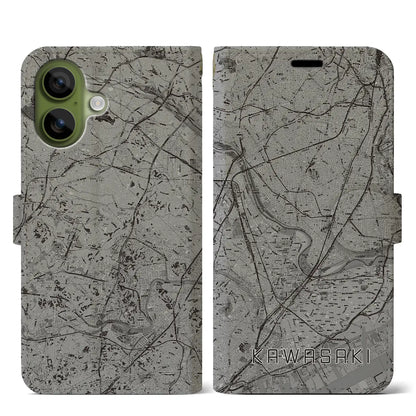 【川崎（神奈川県）】地図柄iPhoneケース（手帳タイプ）