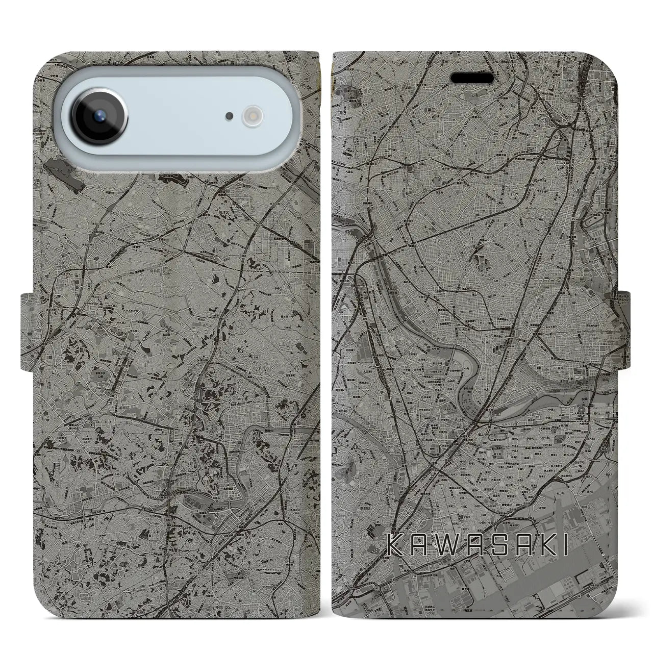【川崎（神奈川県）】地図柄iPhoneケース（手帳タイプ）