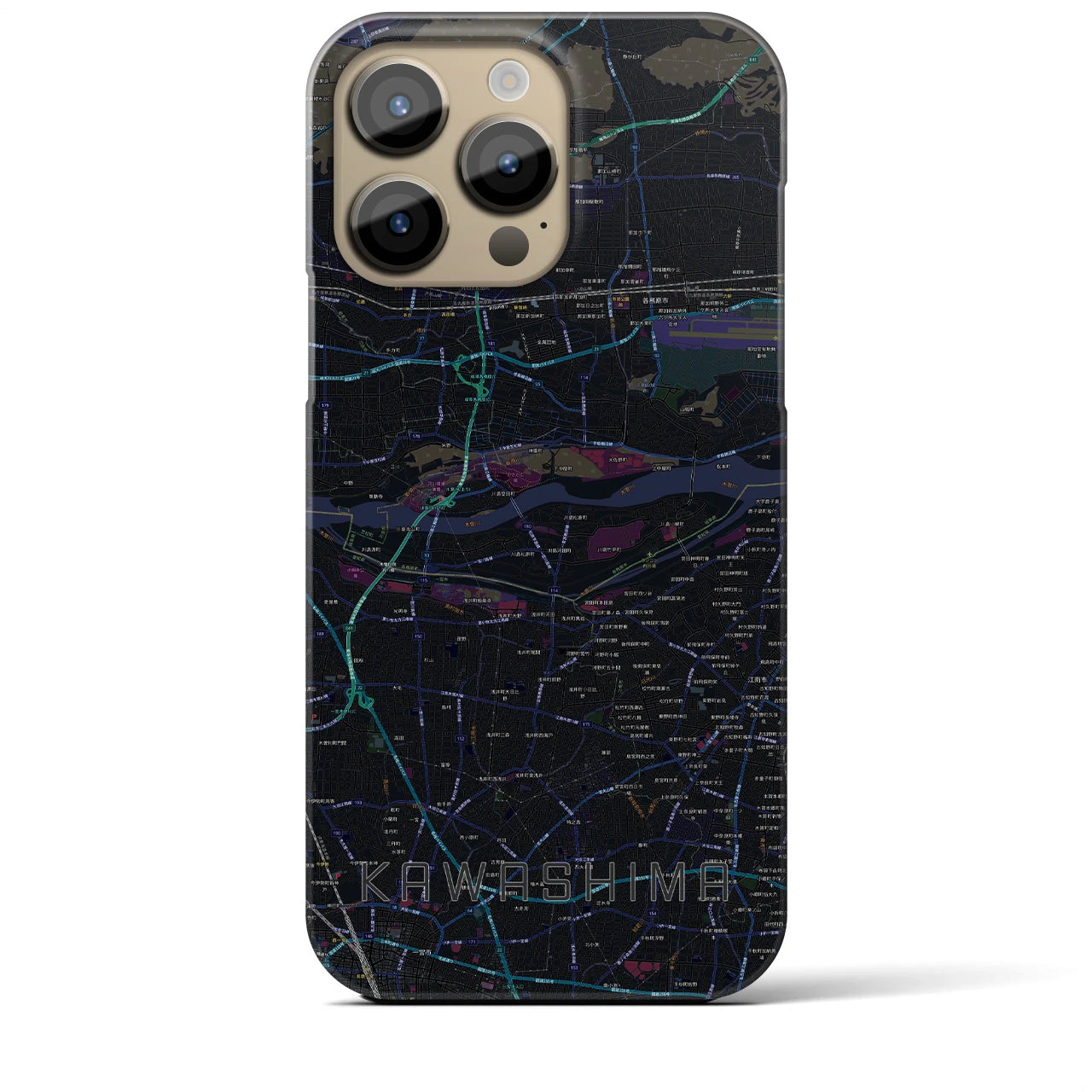 【川島（岐阜県）】地図柄iPhoneケース（バックカバータイプ）