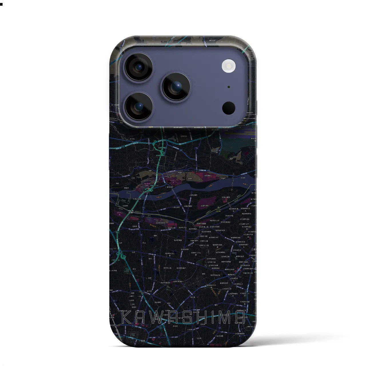 【川島（岐阜県）】地図柄iPhoneケース（バックカバータイプ）