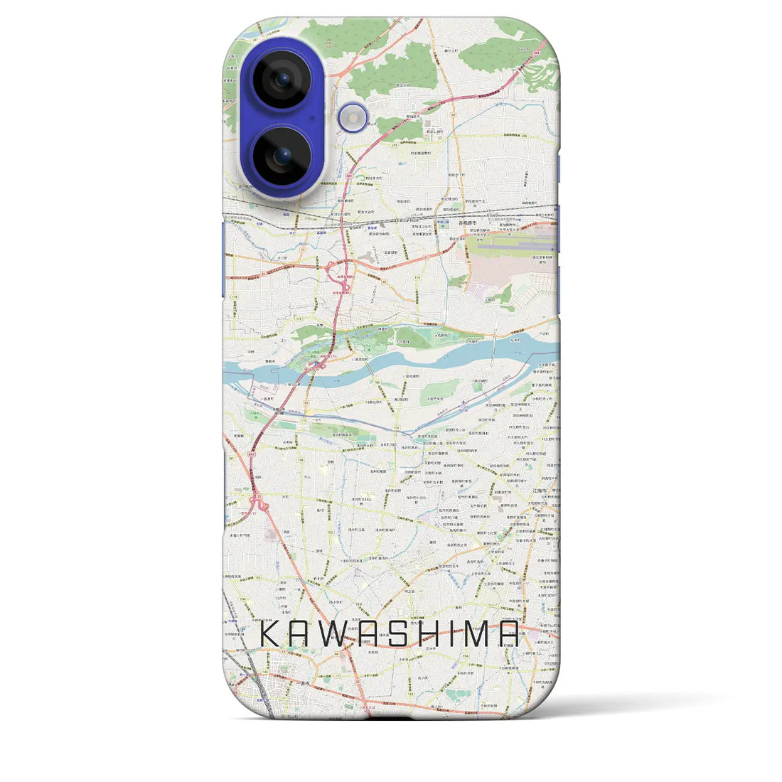 【川島(岐阜県)】地図柄iPhoneケース(バックカバータイプ)ナチュラル・iPhone 16 Pro Max 用