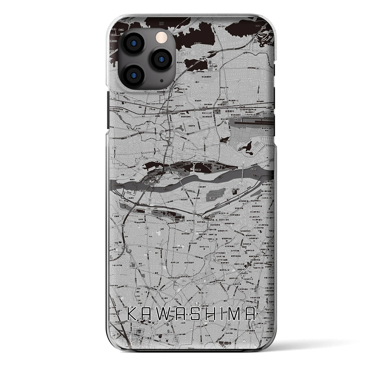 【川島（岐阜県）】地図柄iPhoneケース（クリアタイプ）
