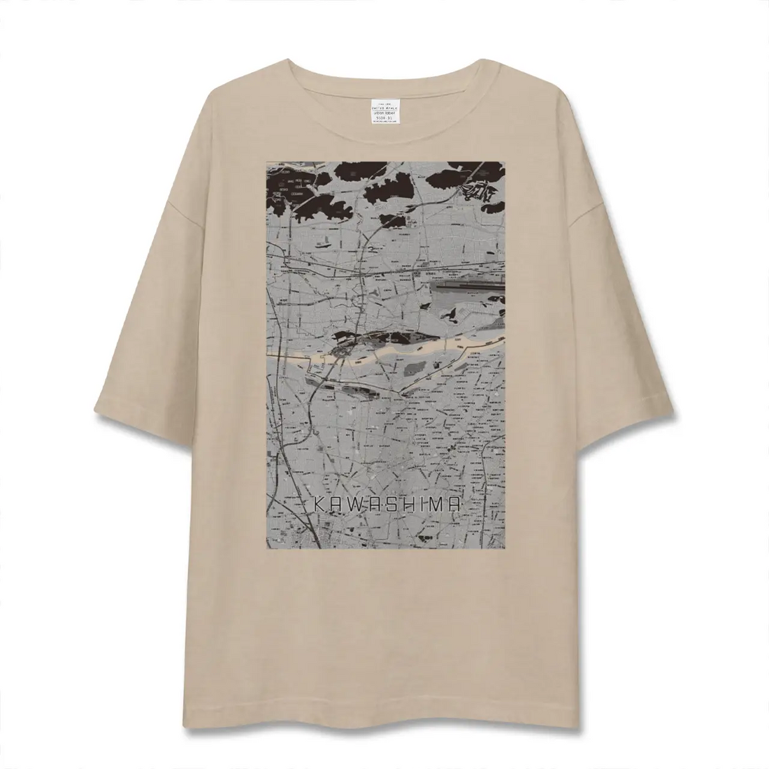 【川島(岐阜県)】地図柄ビッグシルエットTシャツ