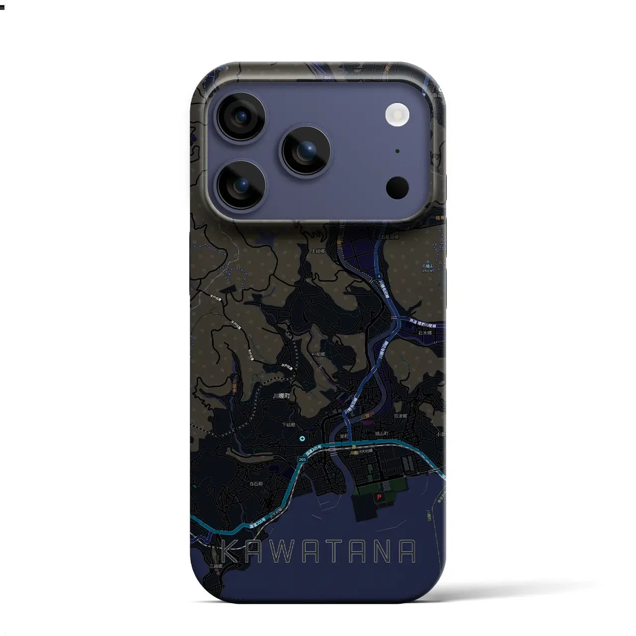 【川棚（長崎県）】地図柄iPhoneケース（バックカバータイプ）