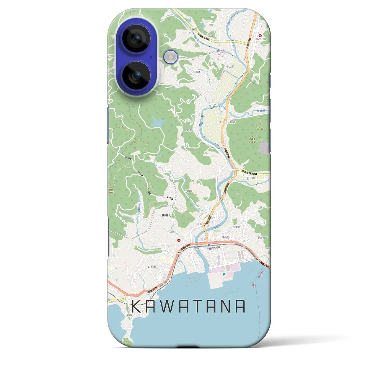 【川棚（長崎県）】地図柄iPhoneケース（バックカバータイプ）ブラック・iPhone 16 Pro Max 用