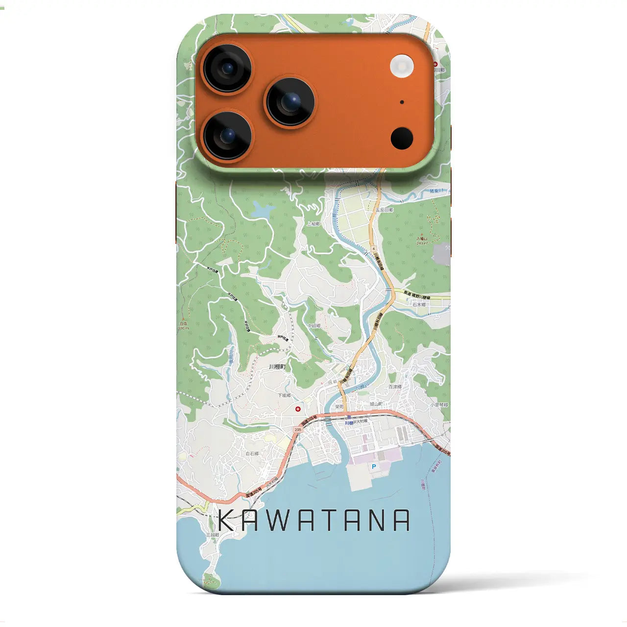 【川棚（長崎県）】地図柄iPhoneケース（バックカバータイプ）