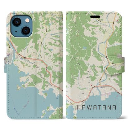 【川棚（長崎県）】地図柄iPhoneケース（手帳タイプ）