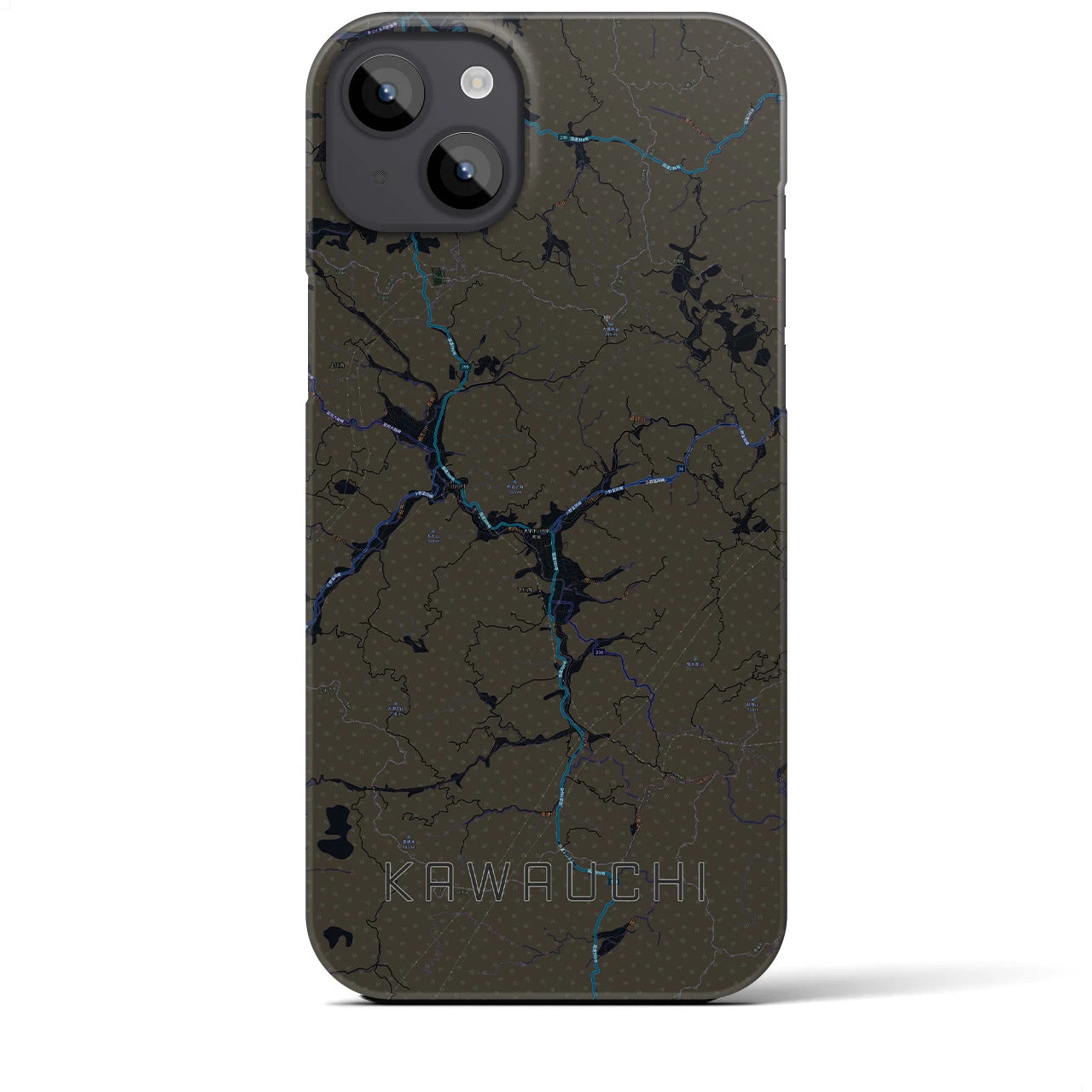 【川内（福島県）】地図柄iPhoneケース（バックカバータイプ）