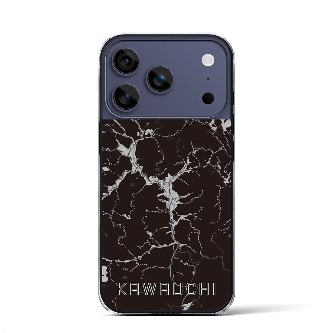 【川内(福島県)】地図柄iPhoneケース(クリアタイプ)モノトーン・iPhone 17 Pro Max 用