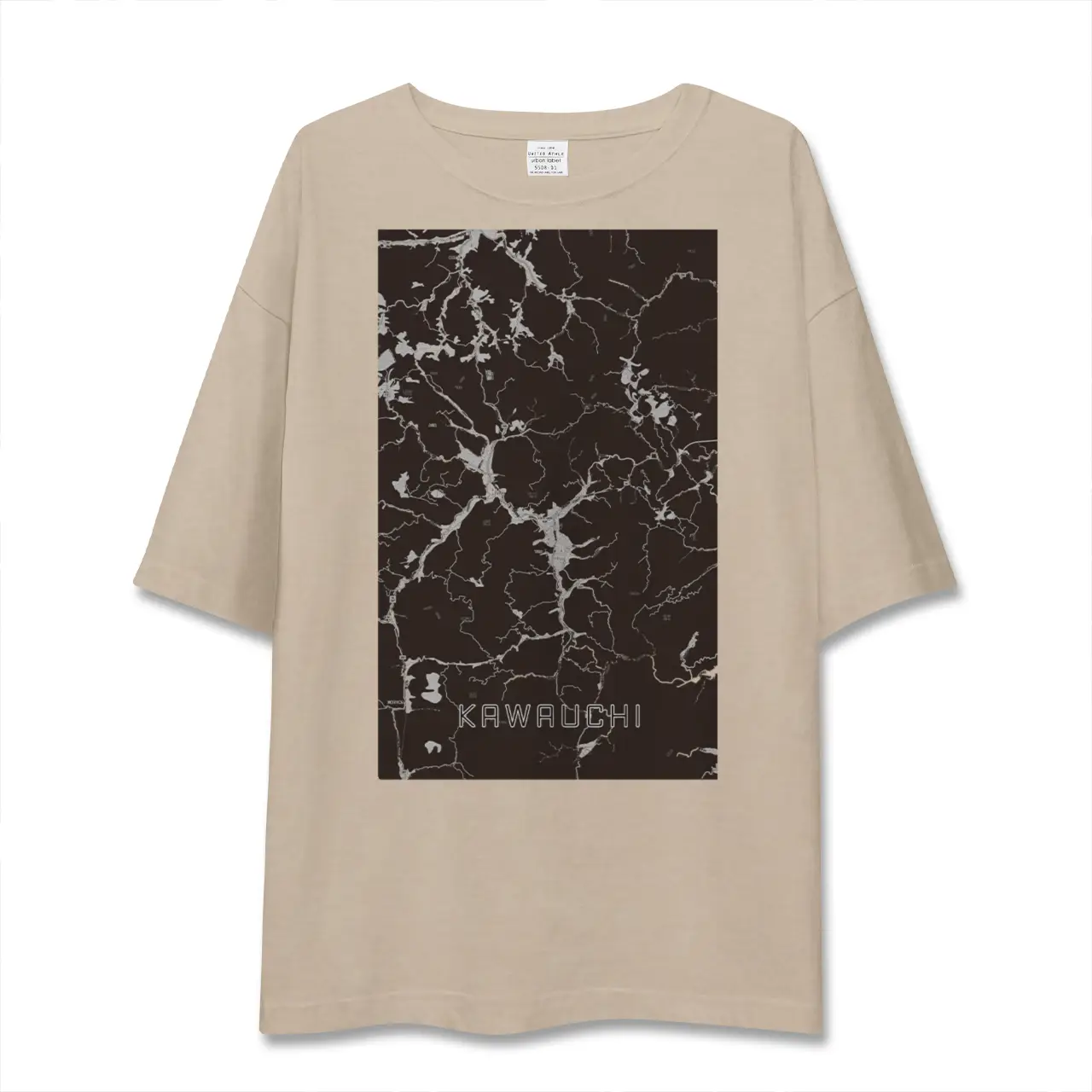 【川内（福島県）】地図柄ビッグシルエットTシャツ