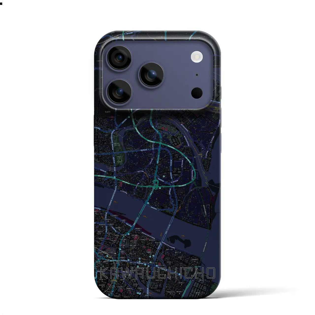 【川内町（徳島県）】地図柄iPhoneケース（バックカバータイプ）