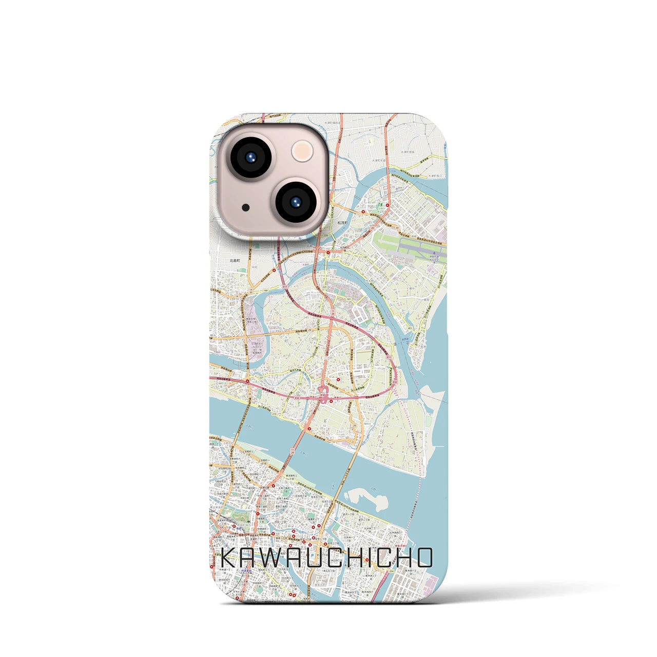 【川内町（徳島県）】地図柄iPhoneケース（バックカバータイプ）