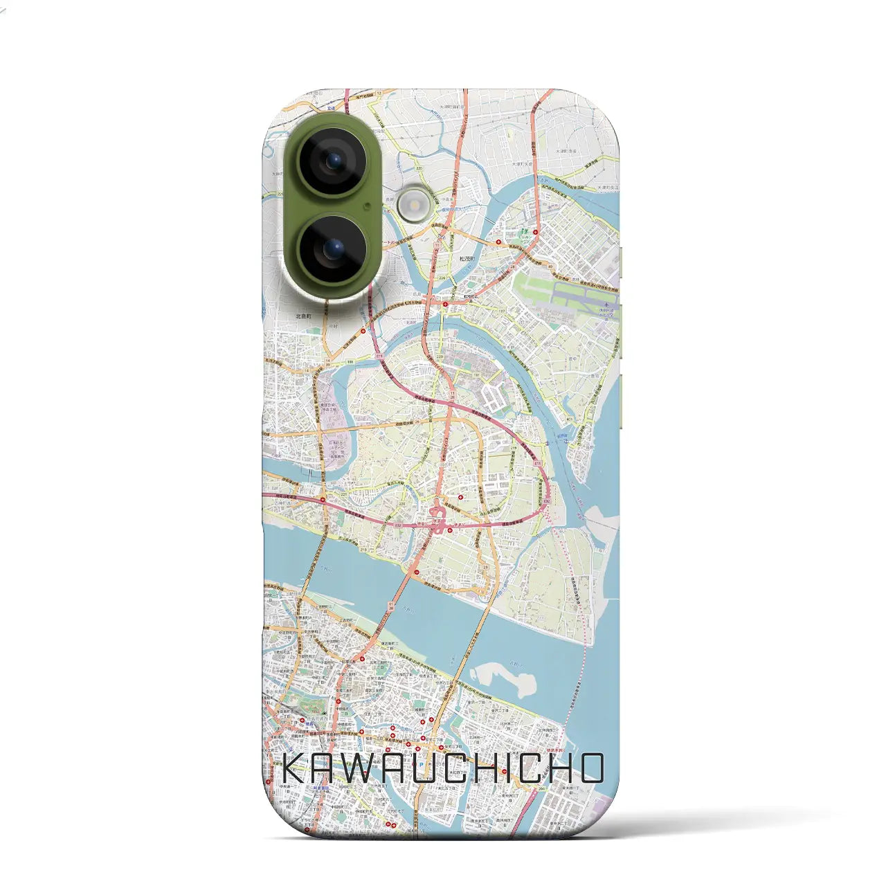 【川内町（徳島県）】地図柄iPhoneケース（バックカバータイプ）