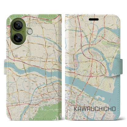 【川内町（徳島県）】地図柄iPhoneケース（手帳タイプ）