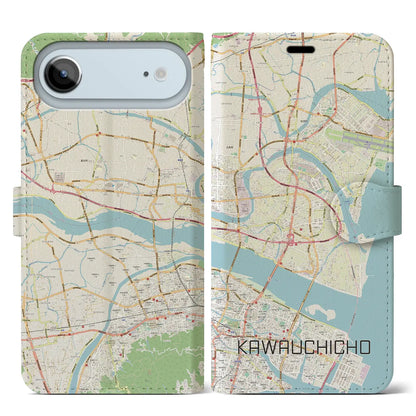 【川内町（徳島県）】地図柄iPhoneケース（手帳タイプ）