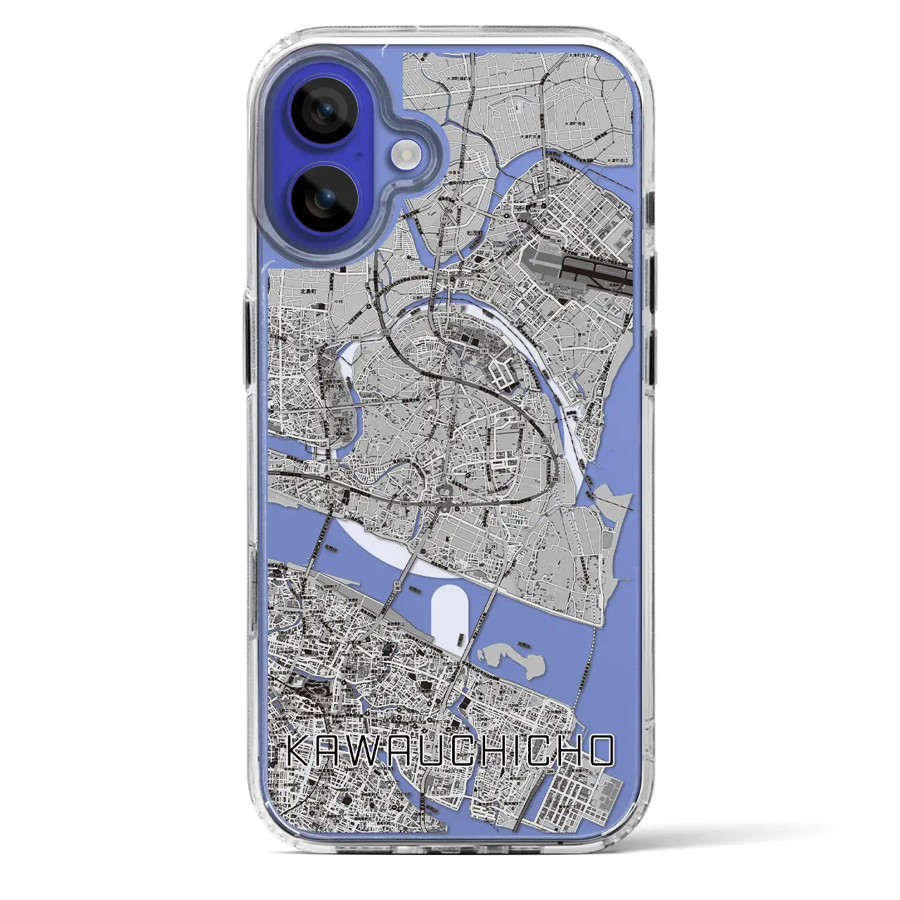 【川内町（徳島県）】地図柄iPhoneケース（MagSafeタイプ）