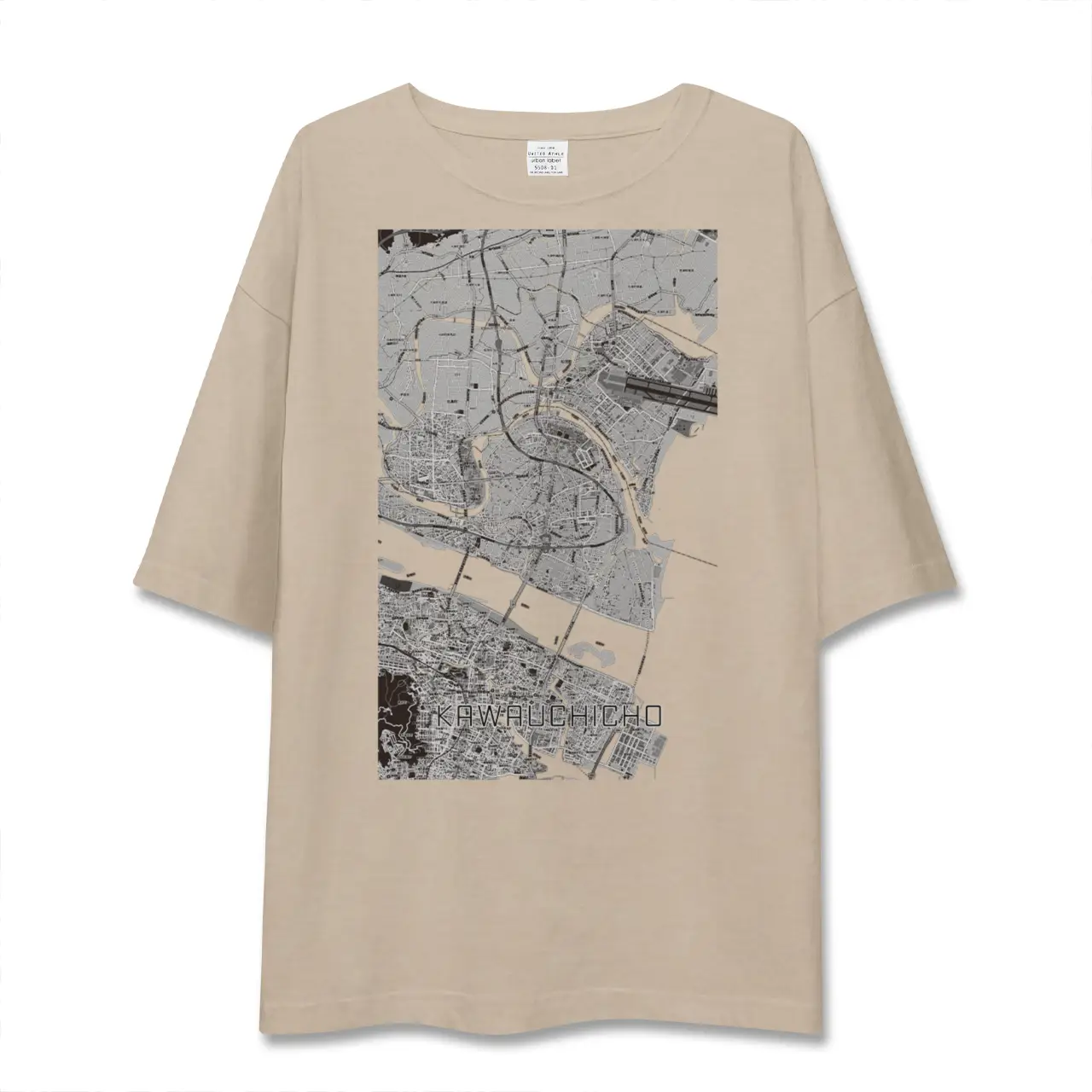 【川内町（徳島県）】地図柄ビッグシルエットTシャツ