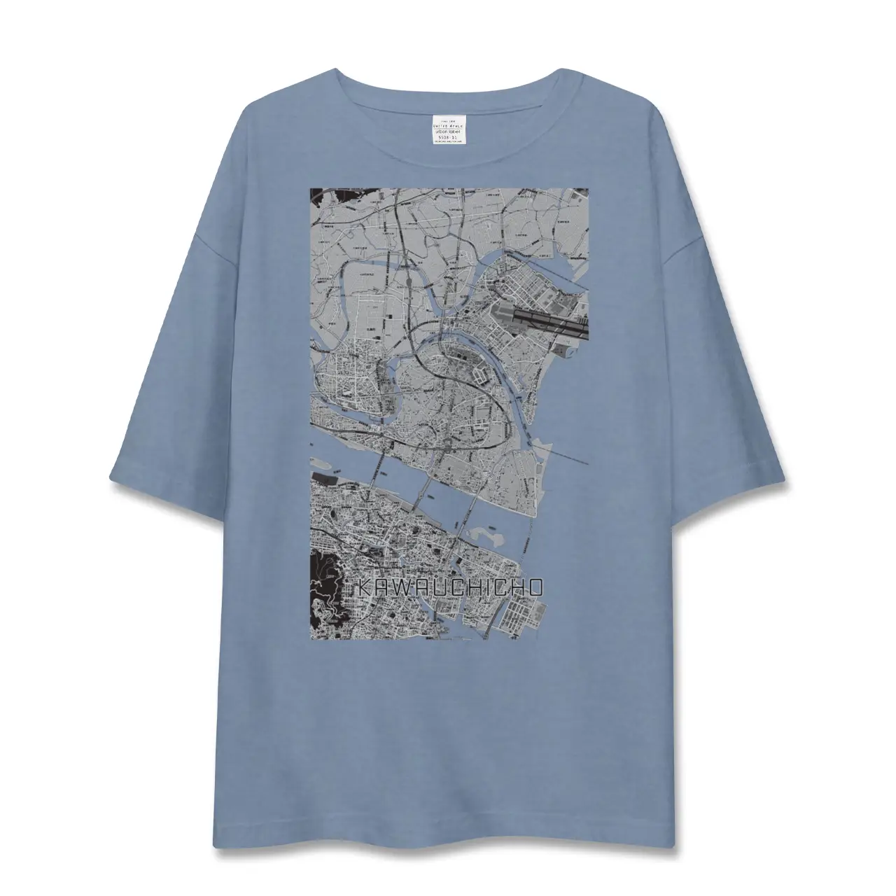 【川内町（徳島県）】地図柄ビッグシルエットTシャツ