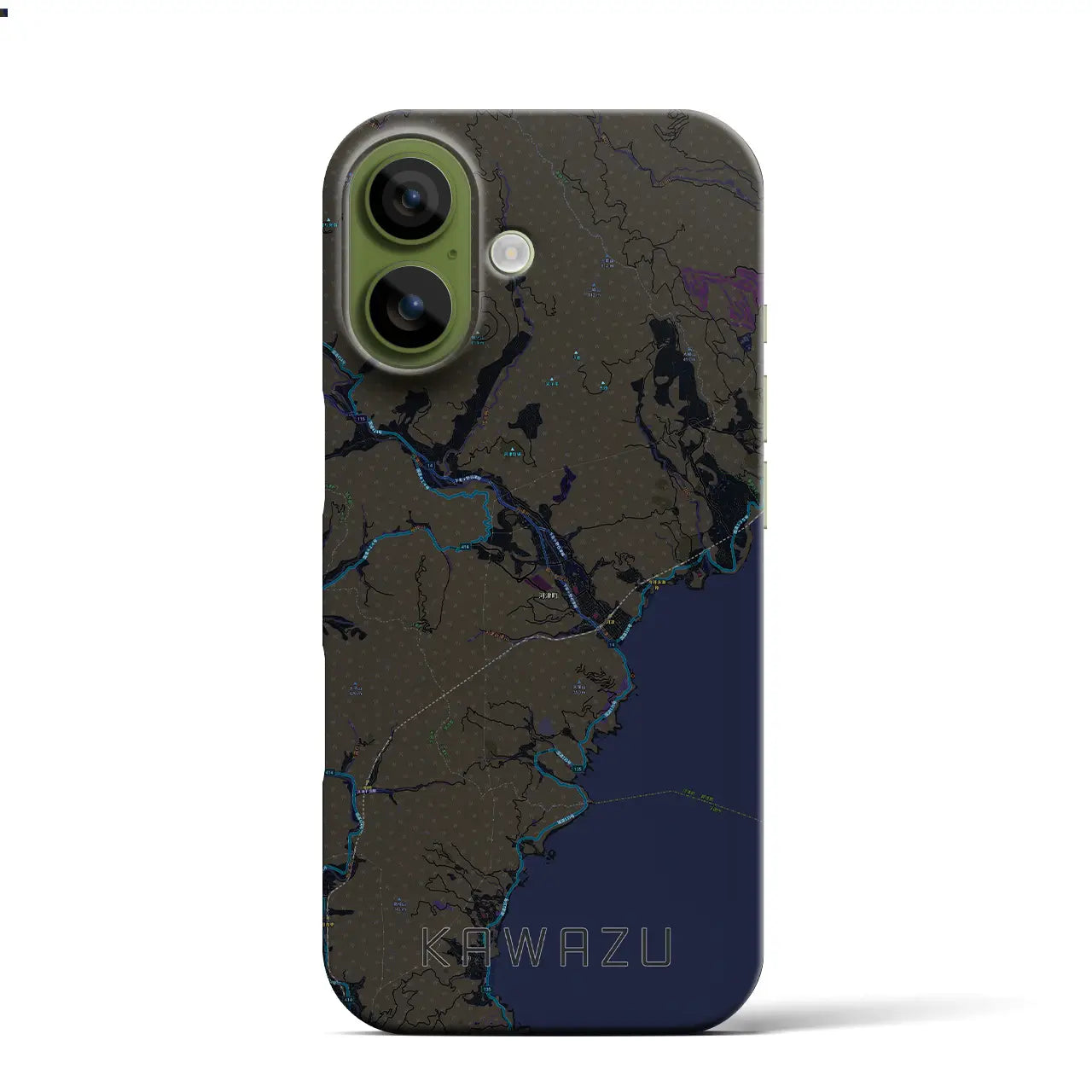 【河津（静岡県）】地図柄iPhoneケース（バックカバータイプ）