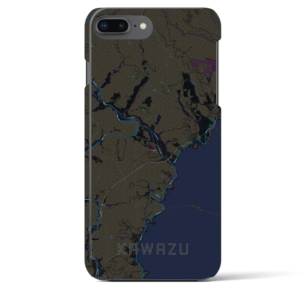 【河津（静岡県）】地図柄iPhoneケース（バックカバータイプ）