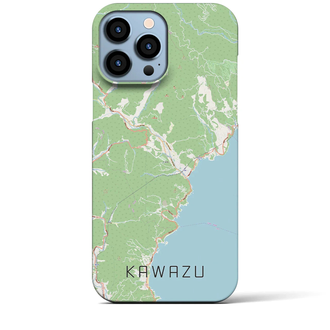 【河津（静岡県）】地図柄iPhoneケース（バックカバータイプ）