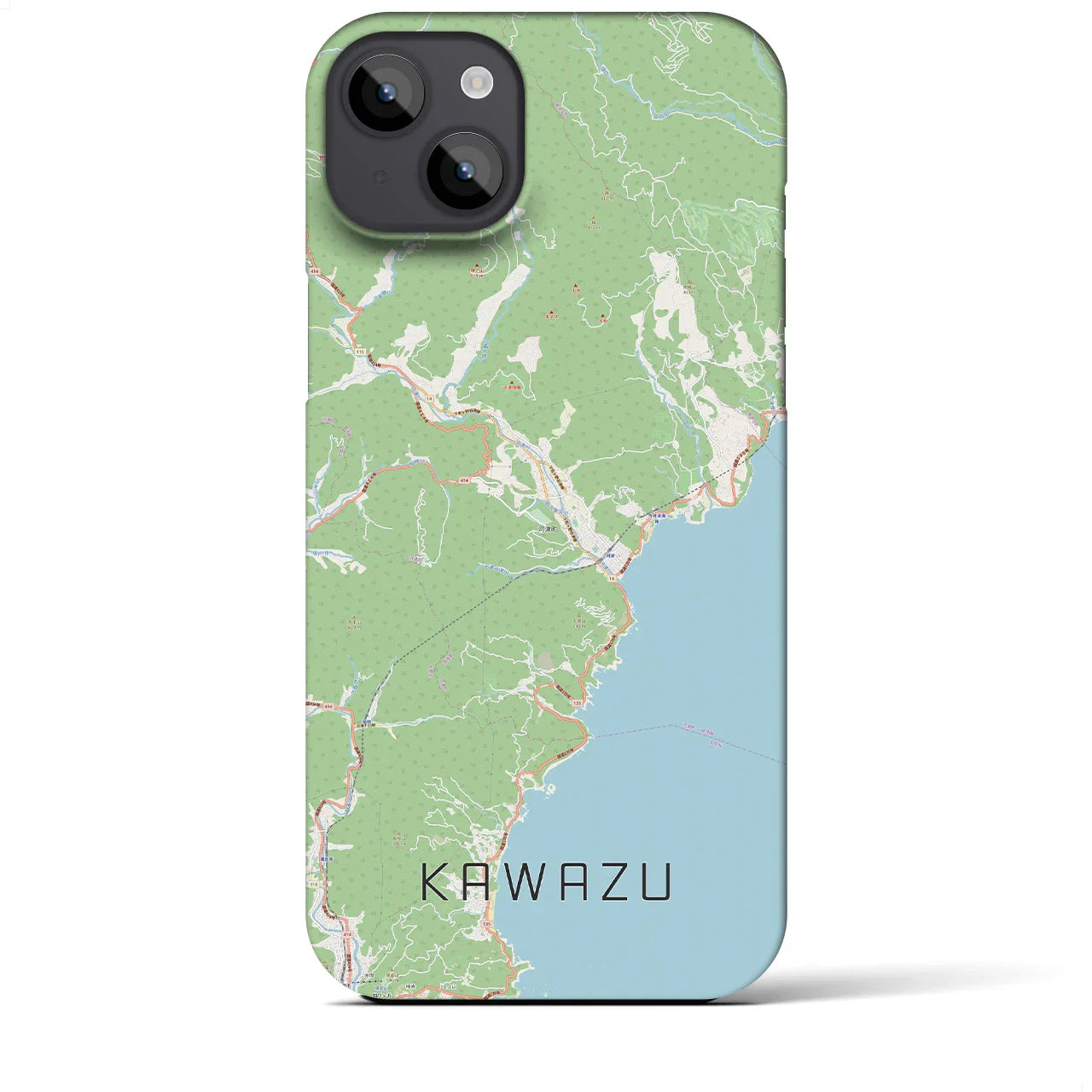 【河津（静岡県）】地図柄iPhoneケース（バックカバータイプ）