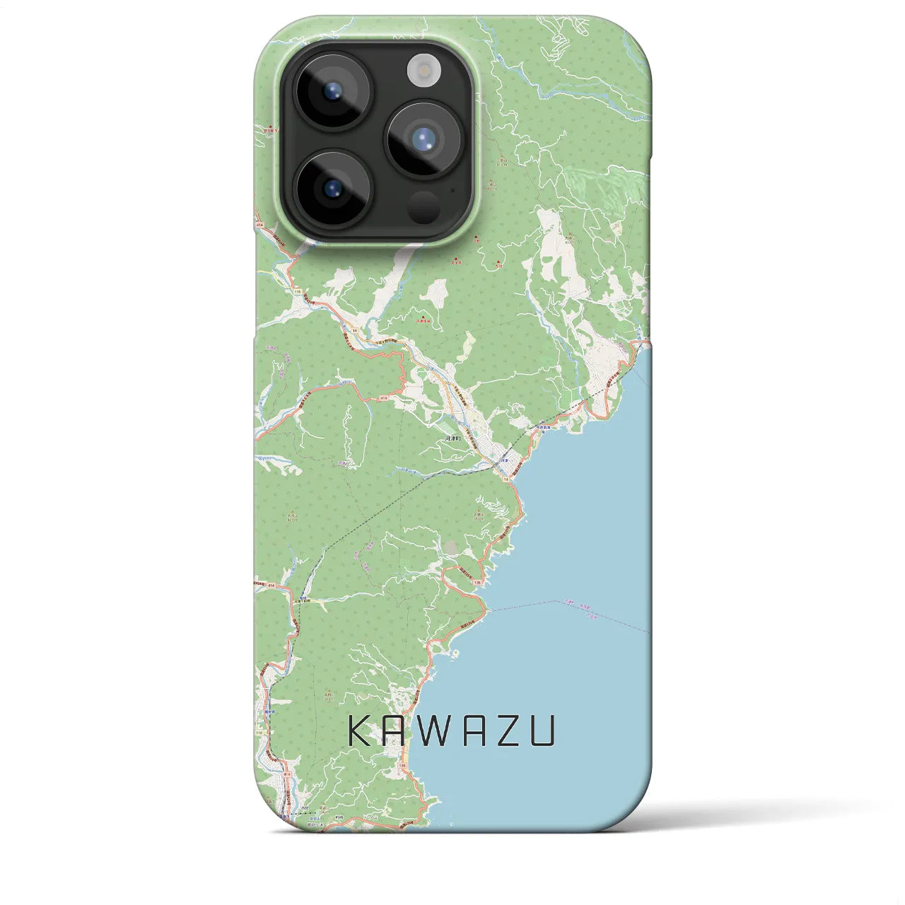 【河津（静岡県）】地図柄iPhoneケース（バックカバータイプ）