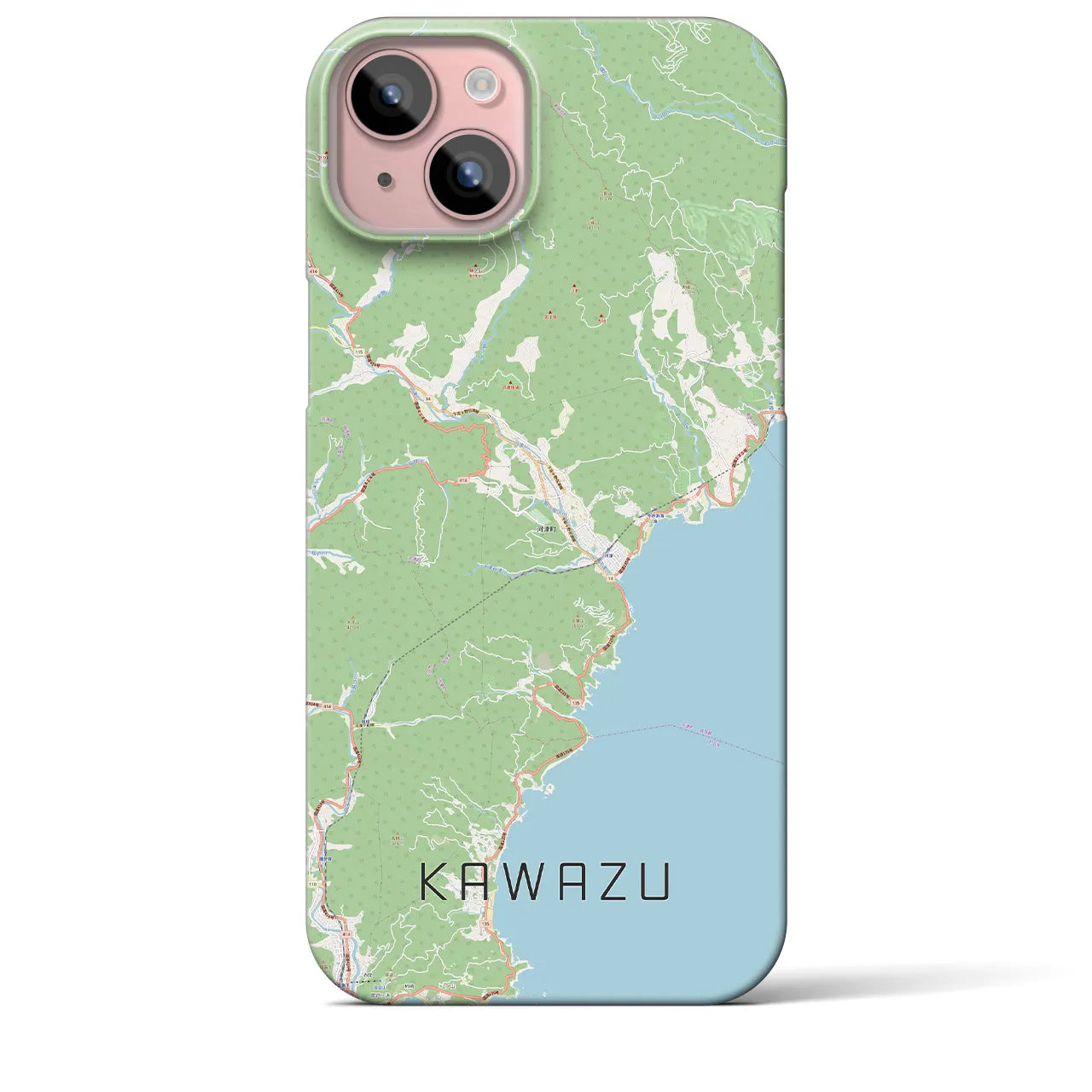 【河津（静岡県）】地図柄iPhoneケース（バックカバータイプ）